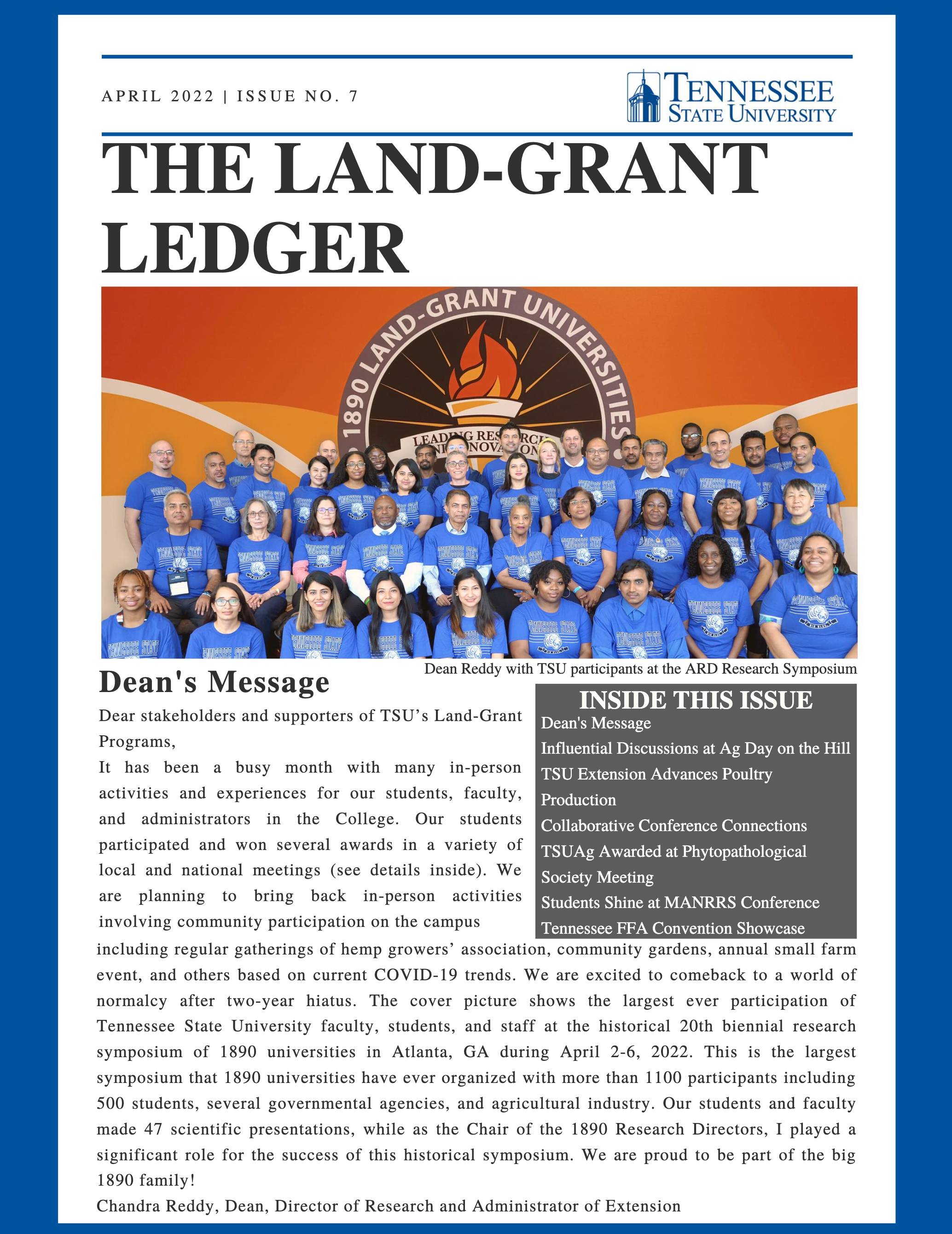 April 22 Land-Grant Ledger