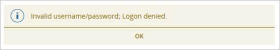 Banner Error - Logon denied