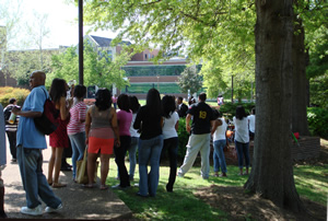 students outside