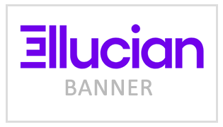 purple background color with text of ellucian and text of banner below it in a white color