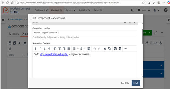 component enter form elements