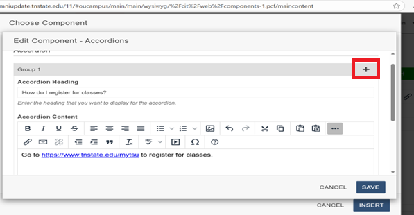 component add new group plus sign 