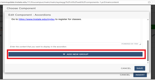 component add new group button