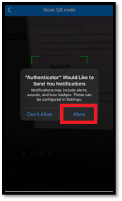 MFA Allow Notifications Button