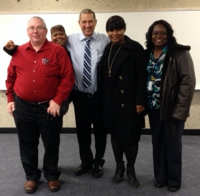 Photo of field ed students with Dean Harris