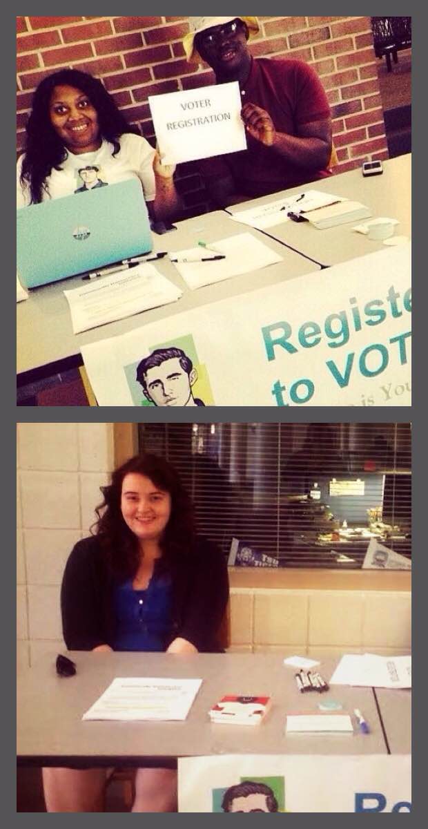 photo of CPSUA students at voter registration table