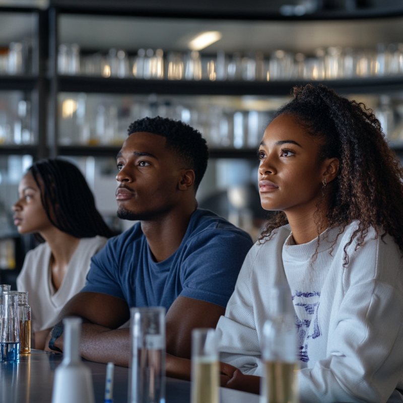 College students sitting in classroom