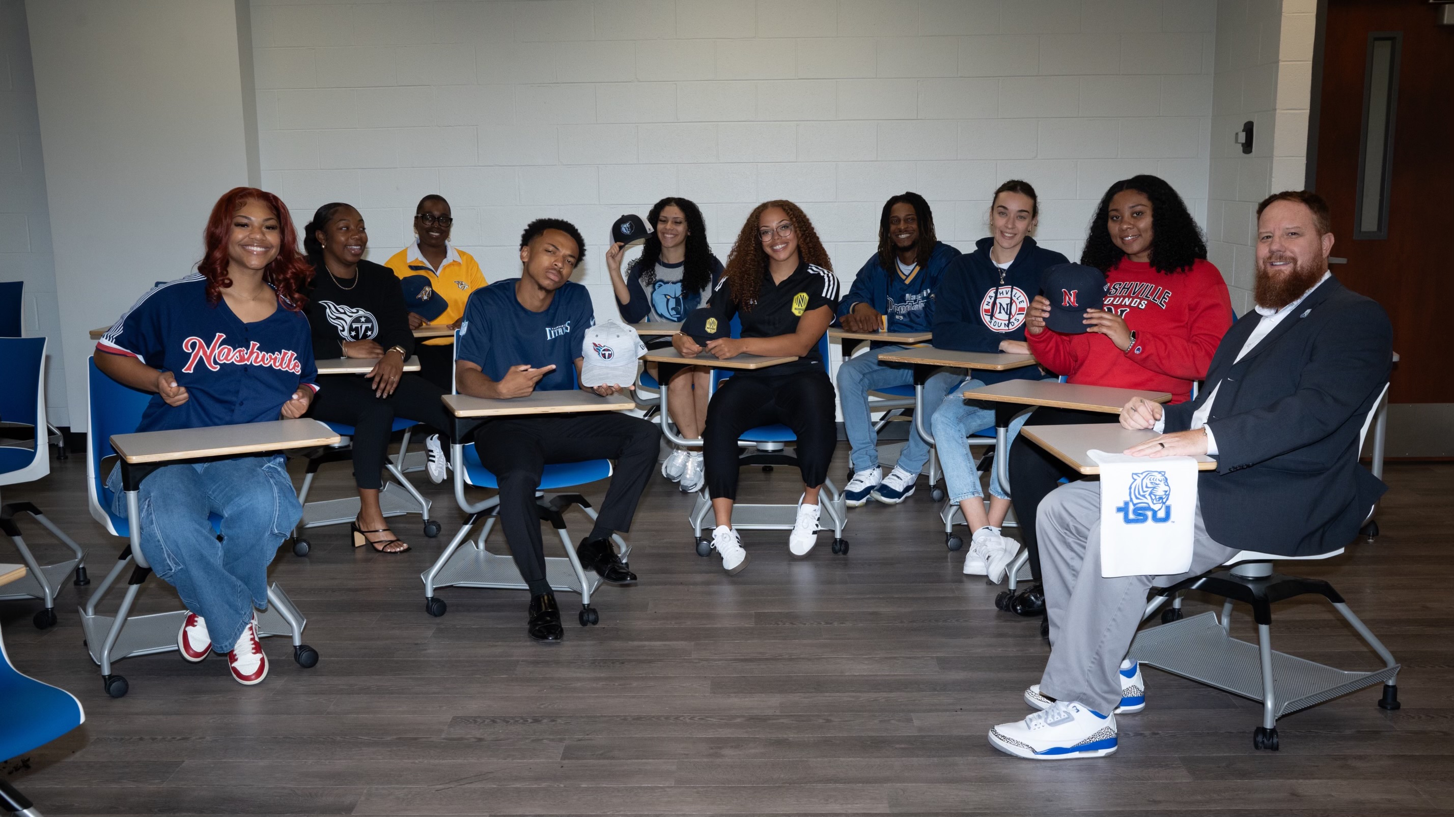 tennessee state university students in various sports gear from sports consortiums