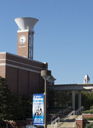 student on campus