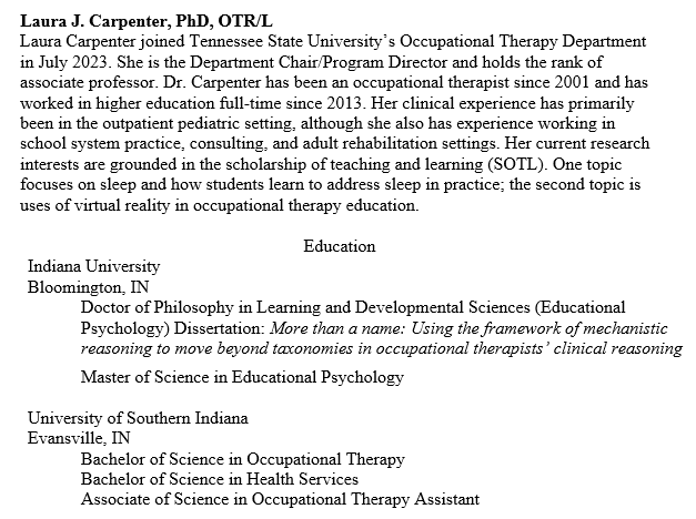 Laura Carpenter Bio